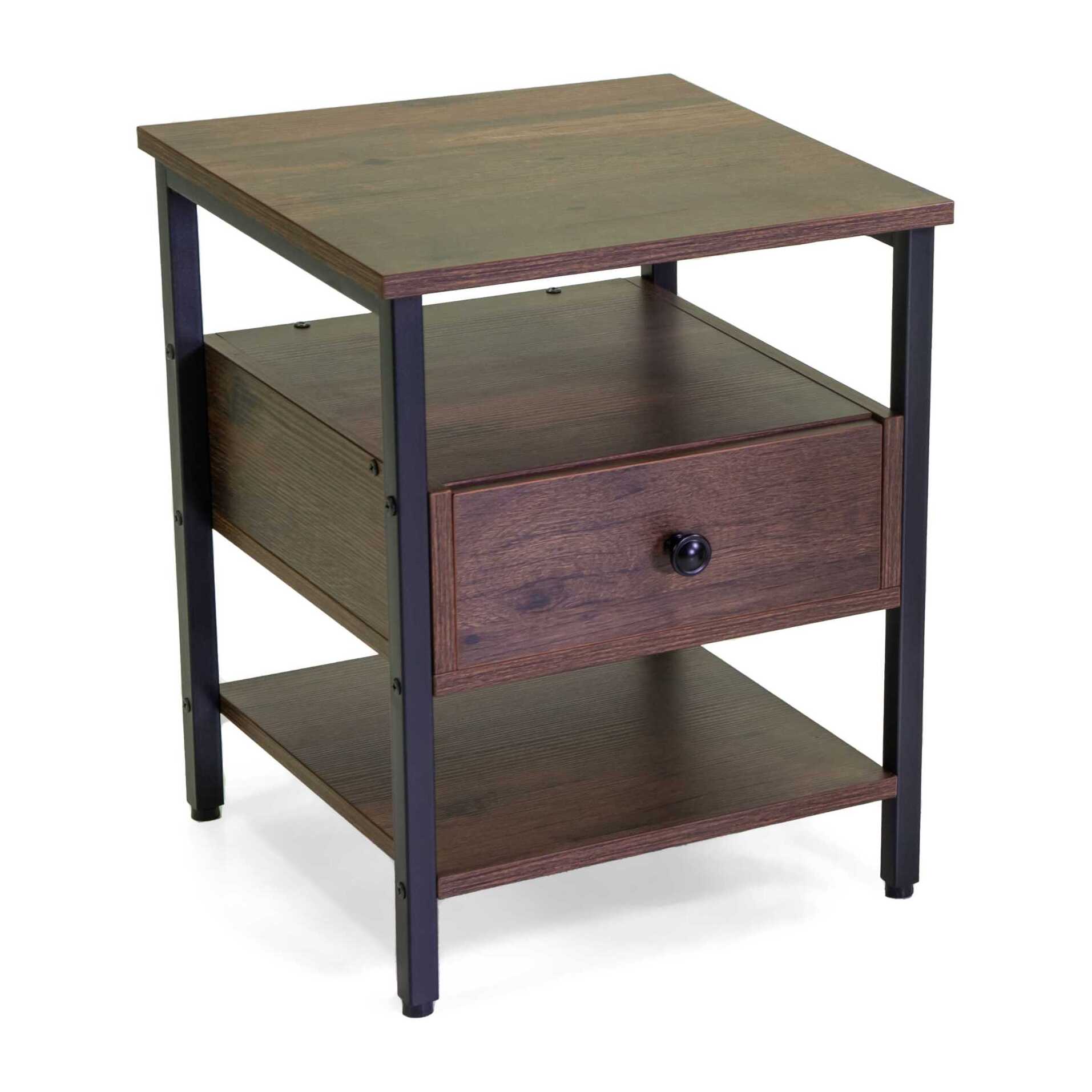 Mobiletto Mudra Vacchetti con 1 cassetto legno noce enero cm40x40h50