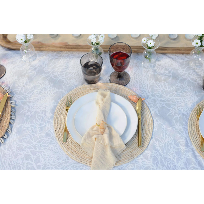 Lot de 6 ASSIETTE PLATE BLANCHE ROSA 27X27X2.8CM