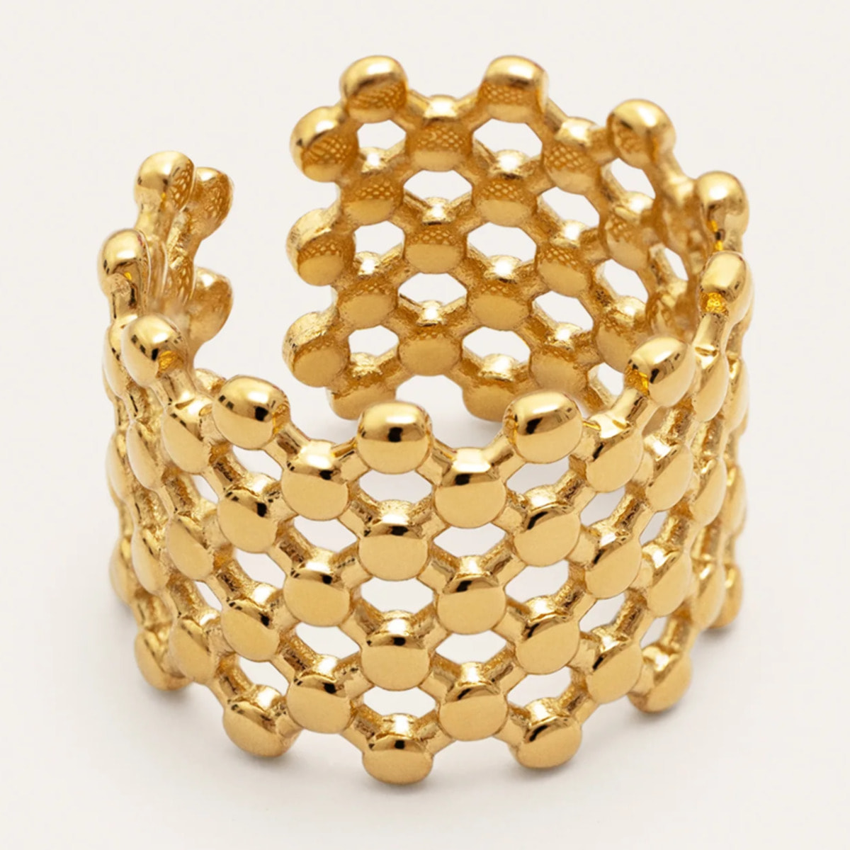 Anillo Mini Bomb Acero Baño Oro