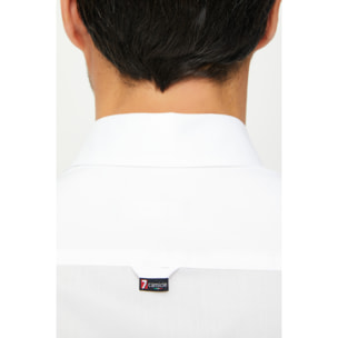 Camicia Uomo 1 Bottone Button Down Slim Twill Unito Bianco