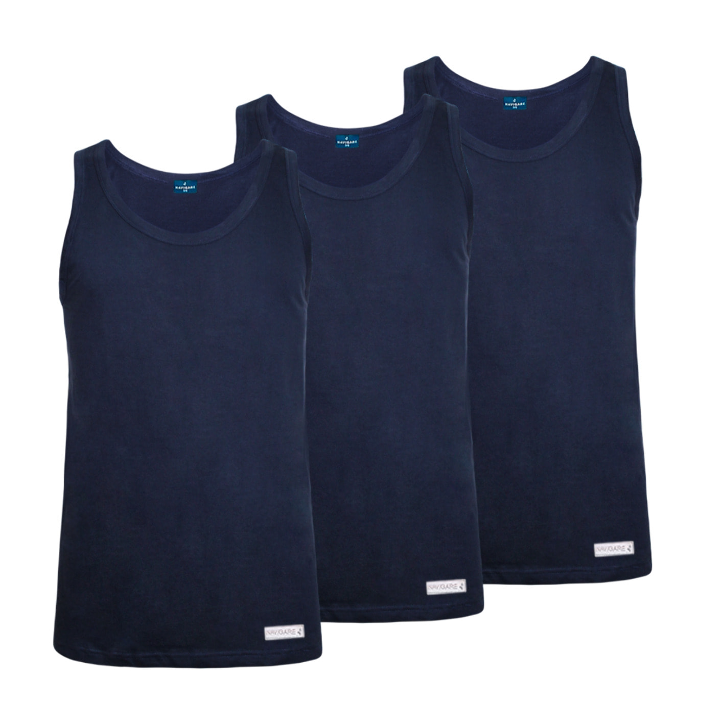 3 Canotta da Uomo in 100% Cotone Navigare, Art. 511 Navy