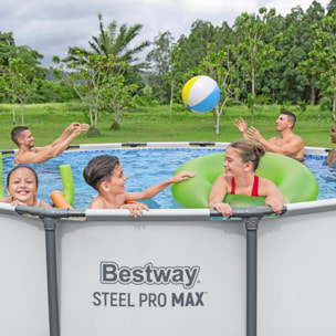 Bestway Piscine hors sol tubulaire ronde Bestway Steel Pro Max 427 x 84 cm gris clair