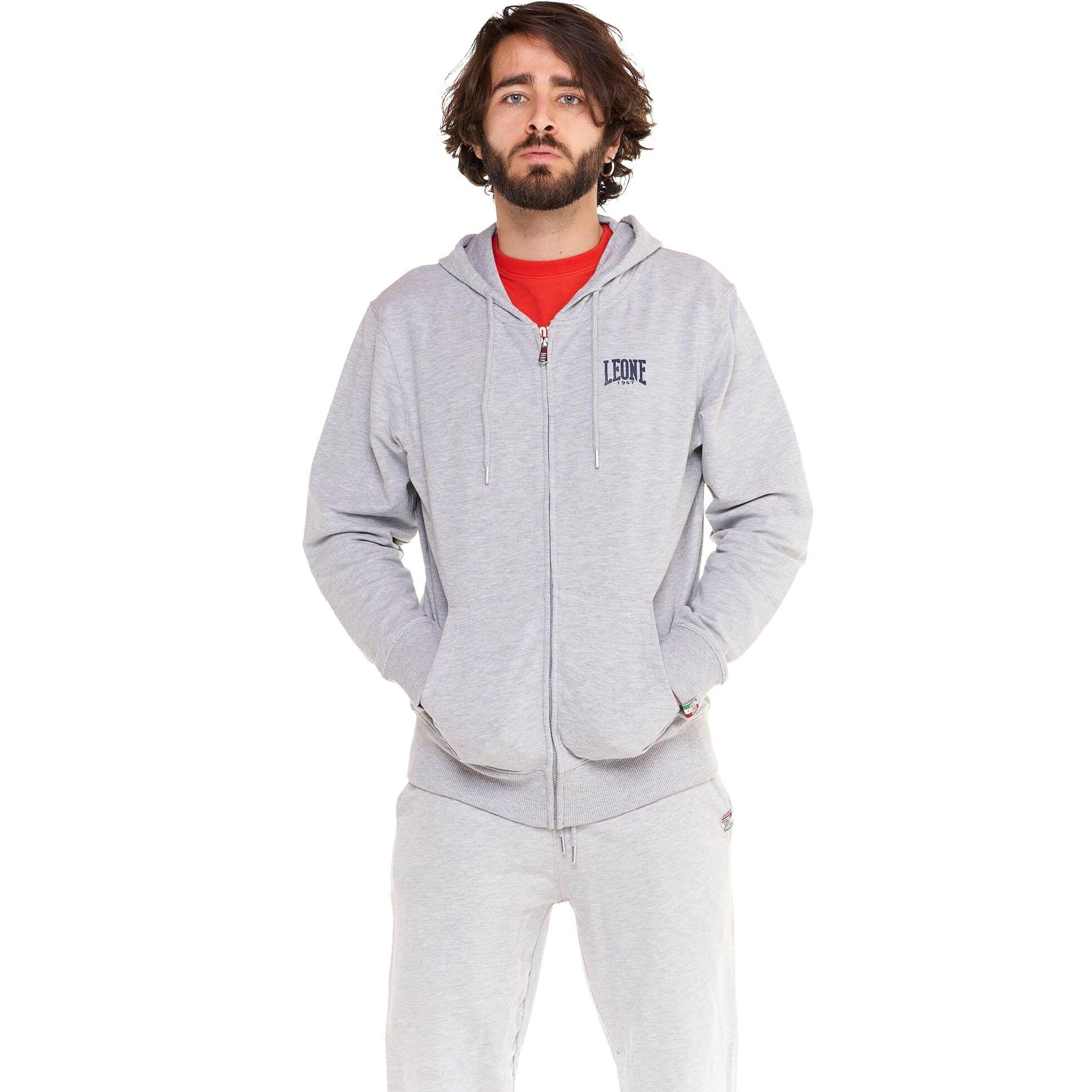 Leone Basic Sudadera con capucha y cremallera para hombre