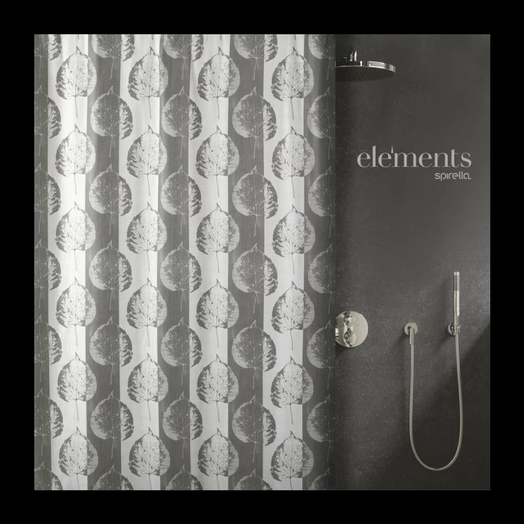 Rideau de douche Polyester LEF Taupe Elements by Spirella