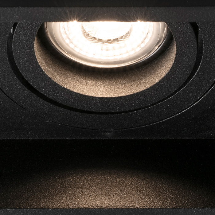 HYDE SQ 2L Lampada incasso nero quadrata regolabile