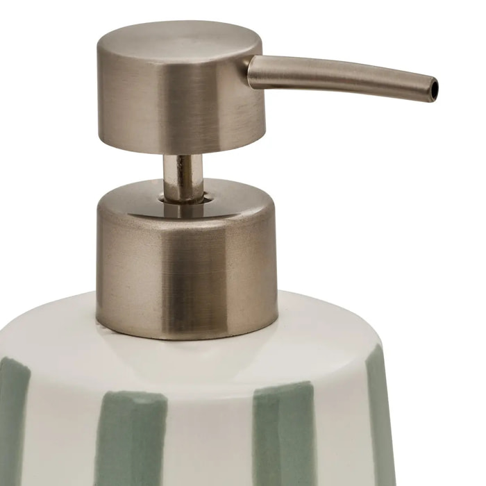 Distributeur de savon Strio à rayures vert céladon 400ml