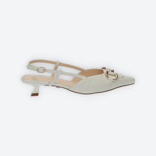 Décolleté sling back Donna Tata Italia Bianco