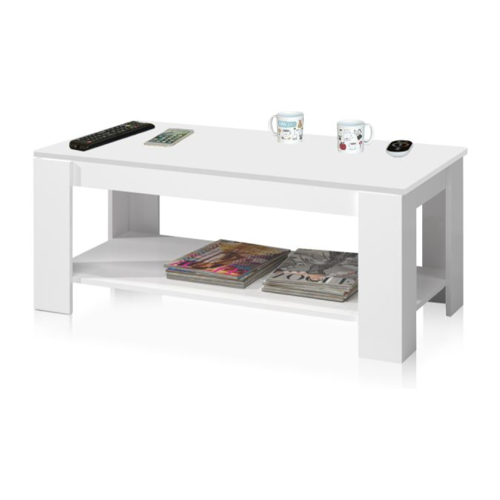 Mesa de centro elevable Ambit Blanco Artik (Blanco Mate)