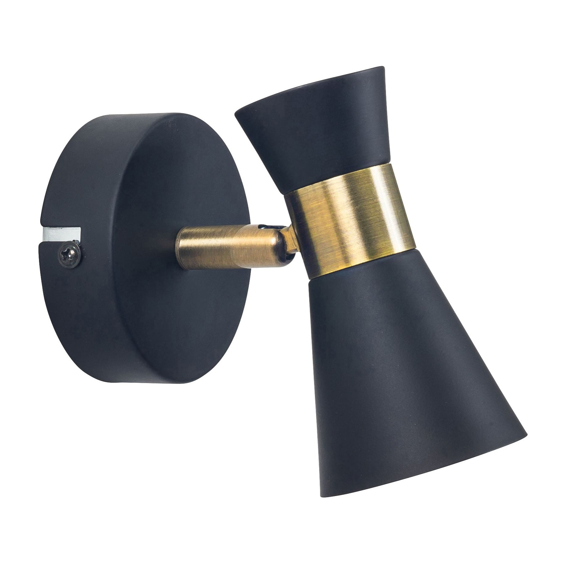 Forlight Eufo lampara aplique negro con acabado oro para bombilla GU10