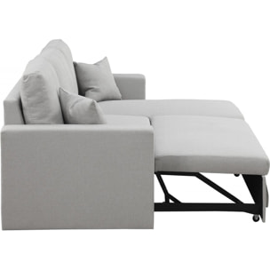 Canapé d'angle convertible/ réversible avec coffre "Alain" - 3 places - Gris clair