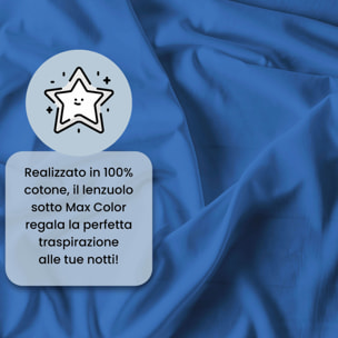 LENZUOLO SOTTO CON ANGOLI MAX COLOR, 100% COTONE MADE IN ITALY - MATRIMONIALE MAXI