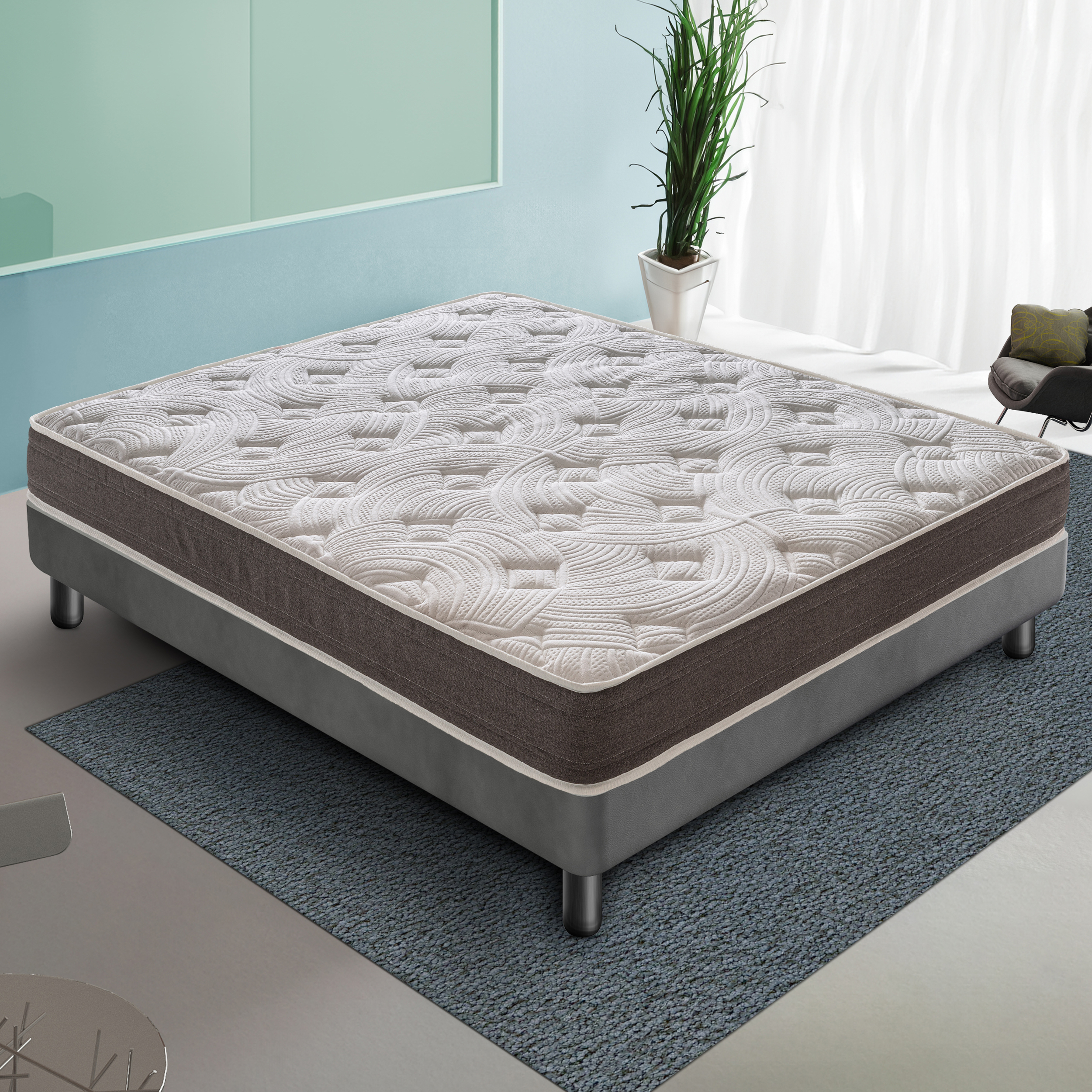 Materasso 150x200 in WaterFoam - Alto 15 cm - 13 Zone di Comfort - Rigidità H3