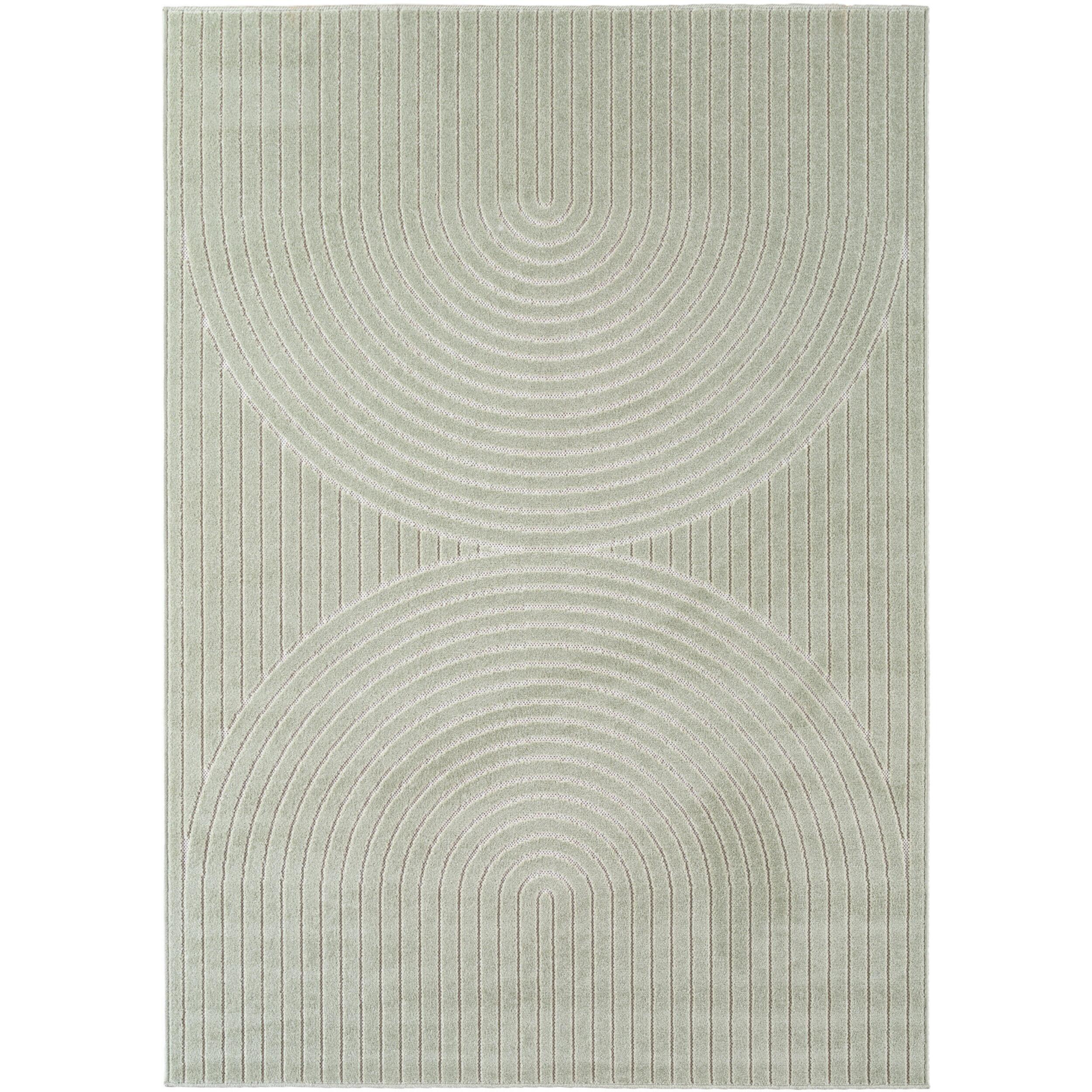 NOVA - Tapis intérieur/extérieur vert à motif géométrique