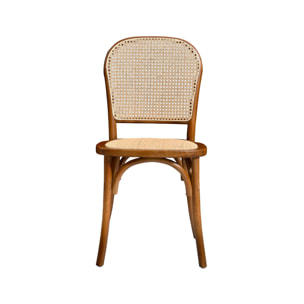 Chaise vintage bois et rotin (lot de 4) MONTPARNASSE