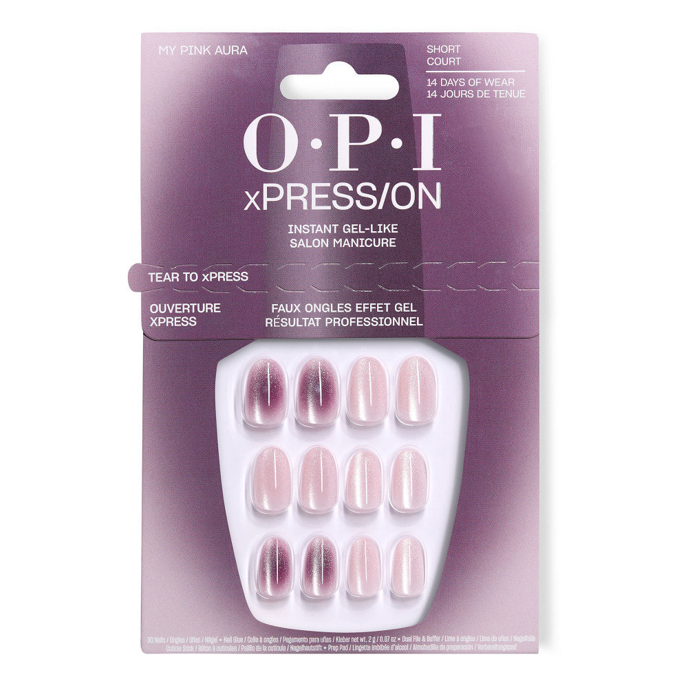 xPRESS-ON - My Pink Aura - Faux ongles réutilisables, effet gel - OPI