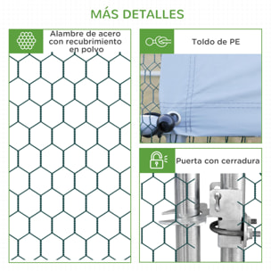 Gallinero de Exterior Grande 3x6x2 m Jaula para 12-18 Gallinas Cercado de Acero Galvanizado con Techo de PE y Cerradura para Conejos Aves de Corral Plata