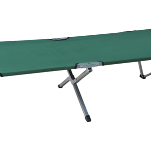 Lit de camp lit d'appoint pliable 193 x 64 x 40 cm avec sac de transport polyester Oxford métal vert et gris