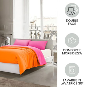Intrecci Parure Copripiumino Bicolore 100% Cotone, Singolo