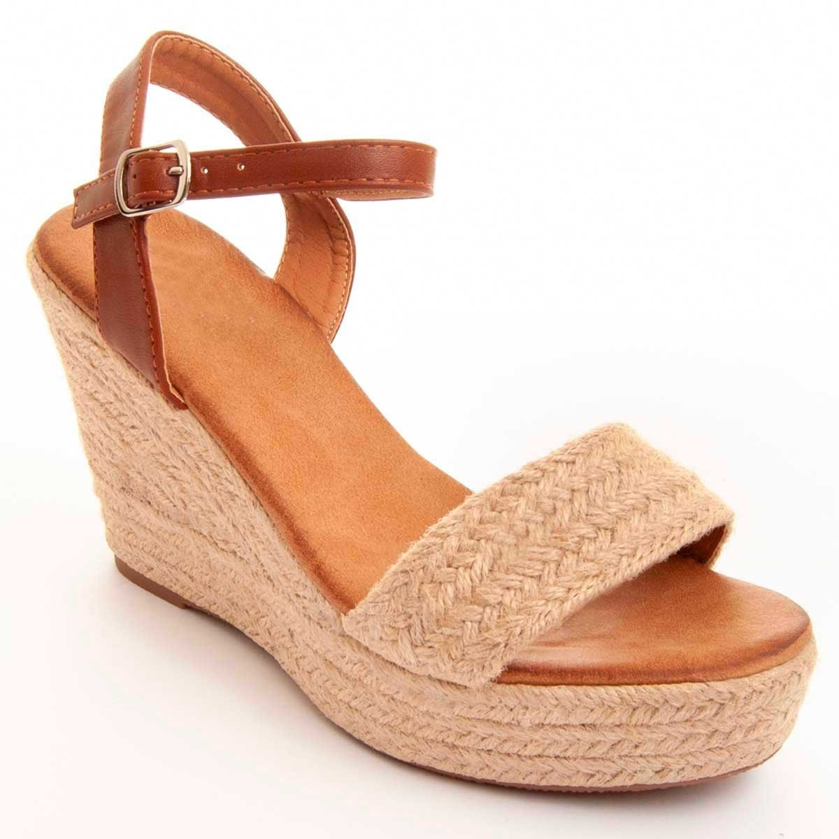 Sandalias de Cuña - Beige - Altura: 9 cm