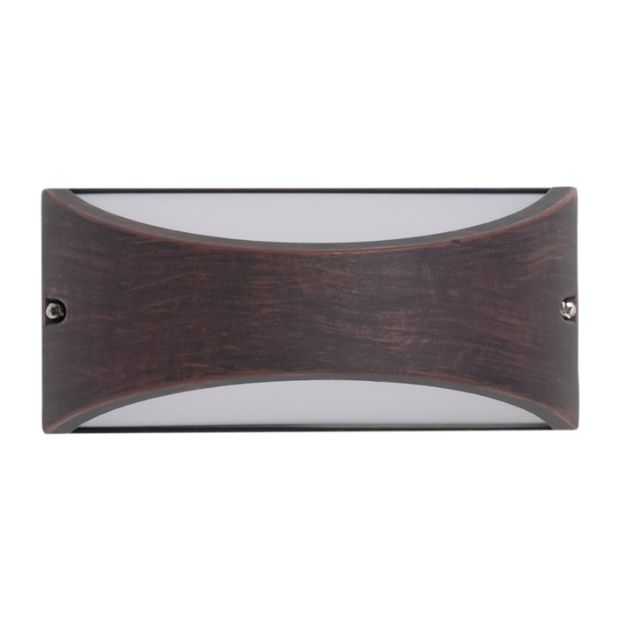 FORLIGHT Forlight Aplique Exterior LED IP54, Diseño Rectangular Marrón Óxido, Luz Neutra 4000K, 444 Lúmenes, Resistente y Eficiente, Ideal para Fachadas y Terrazas, 8.7W, 30,000 Horas de Vida