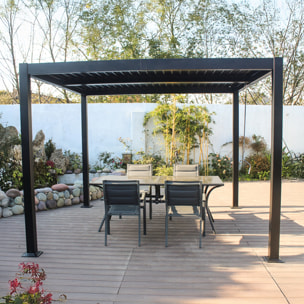 Pergola bioclimatique aluminium et acier lames orientables 3x3m MILL