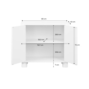 Buffet décor bois 2 portes réversibles 80cm PONDI