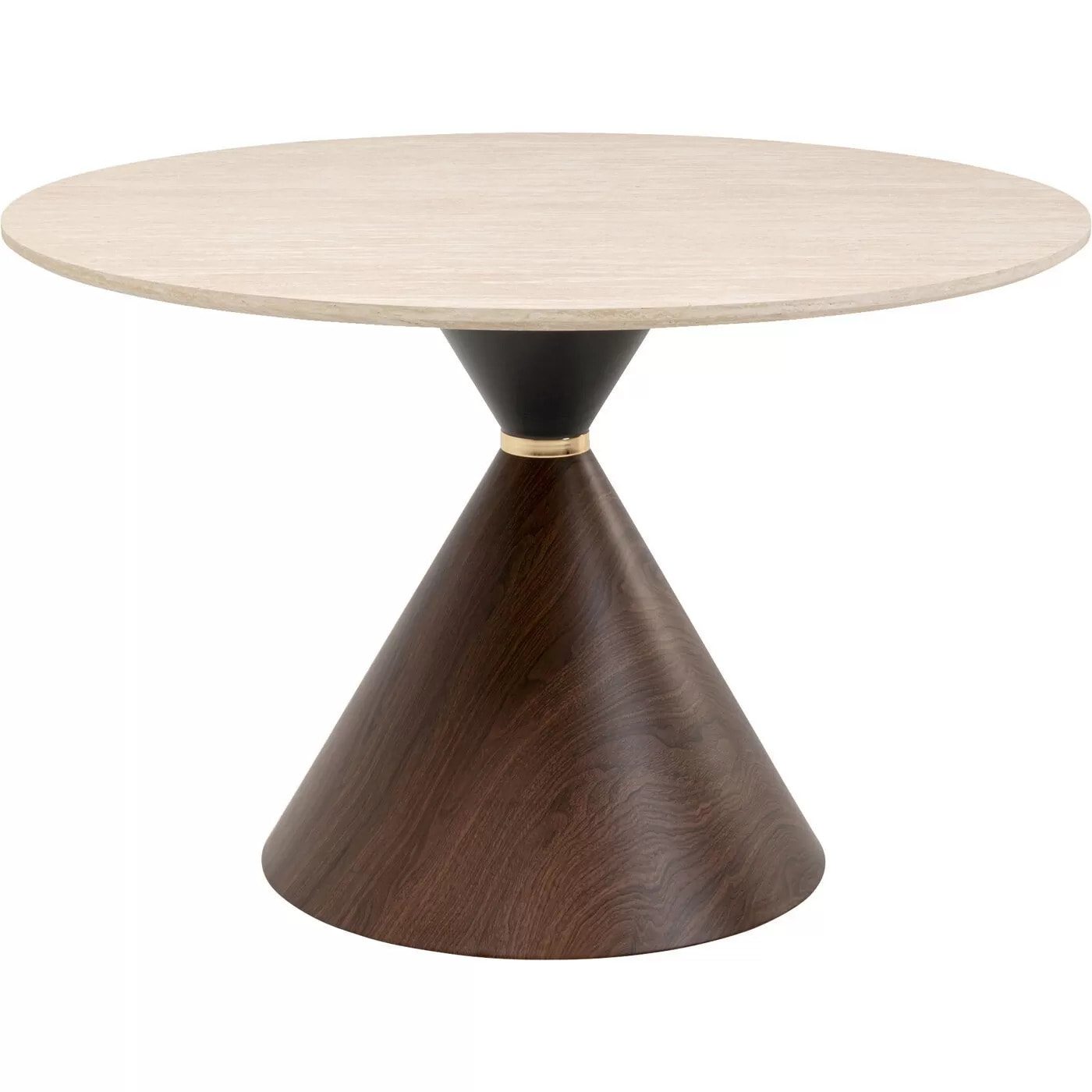Table Cono Travertino 120cm noyer Kare Design