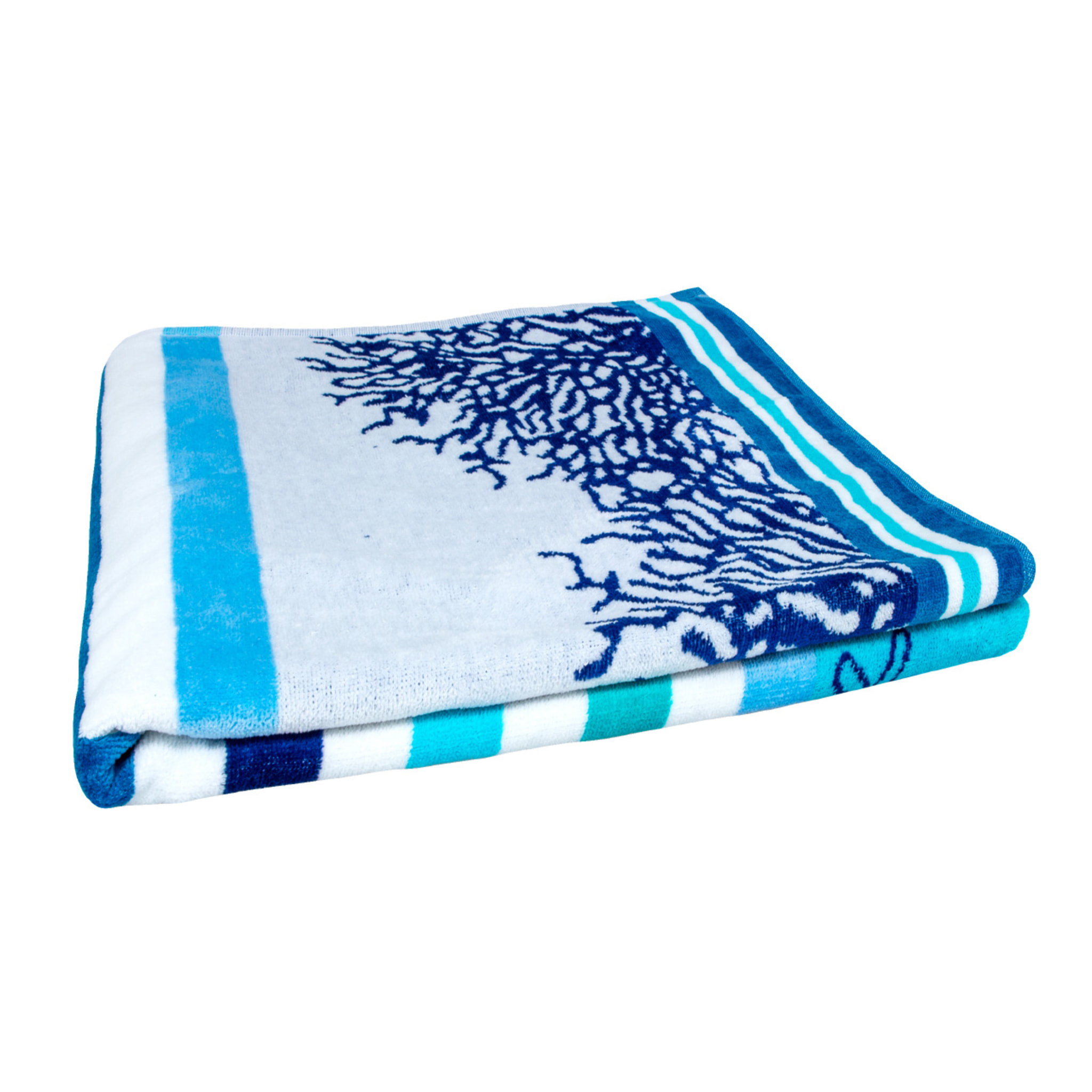 Telo Mare Spugna Jacquard Spiaggia Disegno Queensland