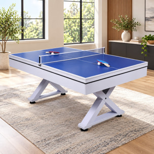 Table multi-jeux ping-pong et billard en bois blanc ARIZONA