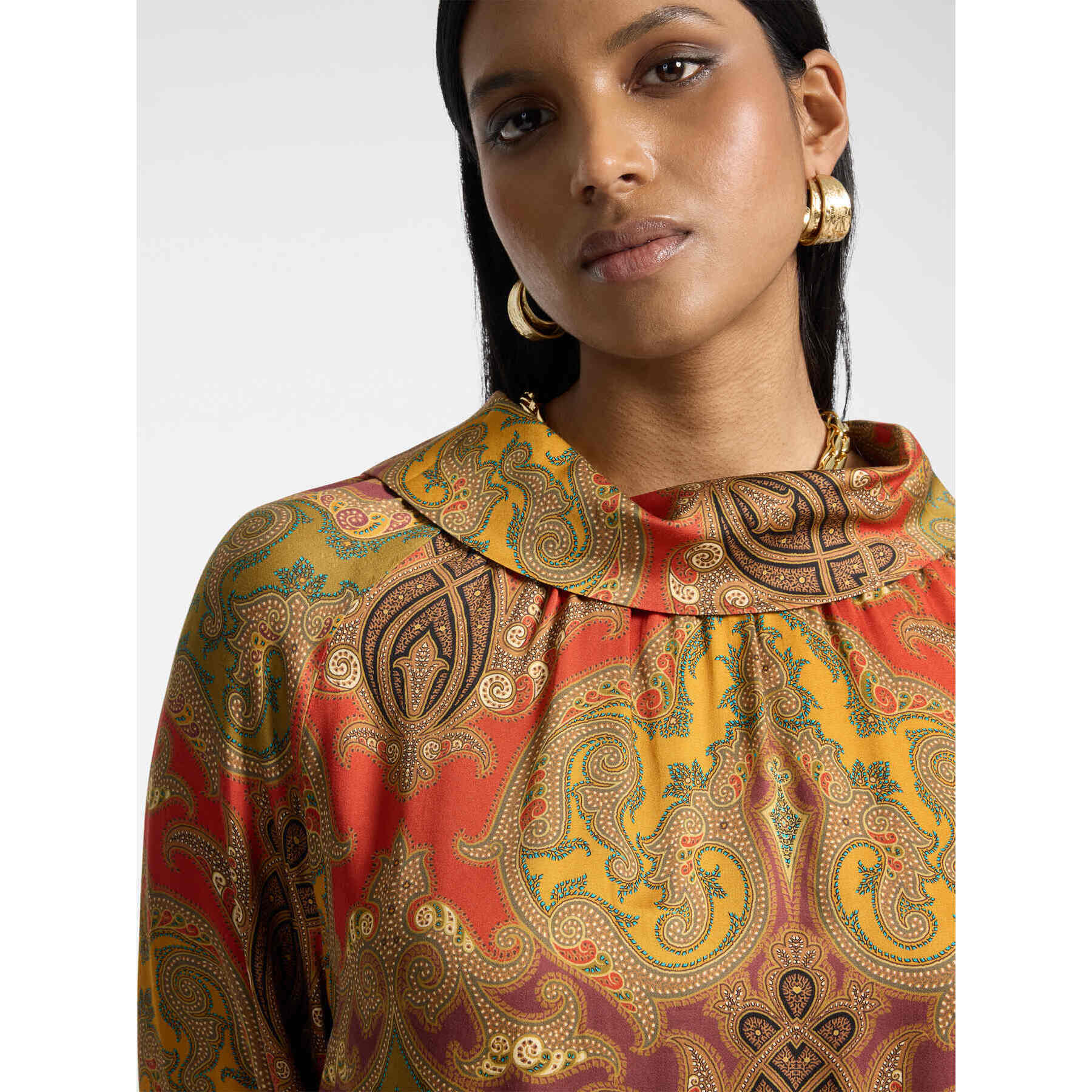 Elena Mirò - Blusa in viscosa stampata - Arancione