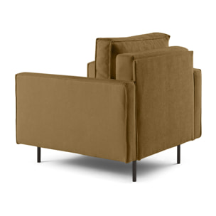 Charlie - fauteuil - pieds hauts - en tissu - Jaune
