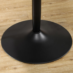 Mesa de Comedor Mesa Redonda Mesa de Cocina Moderna para 2 Personas con Base de Acero y Almohadillas Antideslizantes para Salón Ø70x75 cm Negro