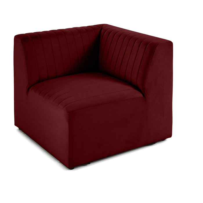 Nova - module d'assise d'angle réversible - en velours - Rouge
