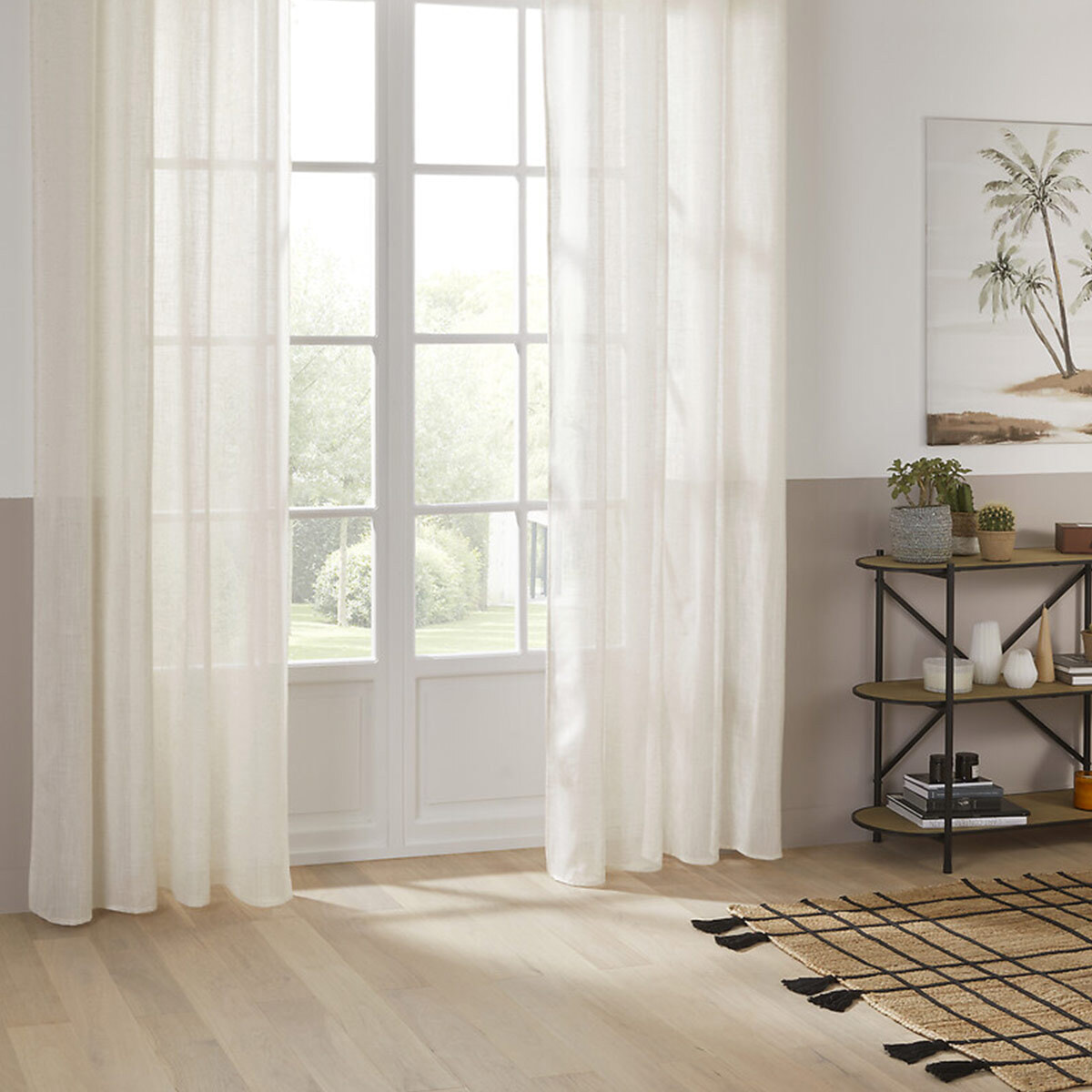 Voilage "Alla" - lin - beige - 140x240 cm