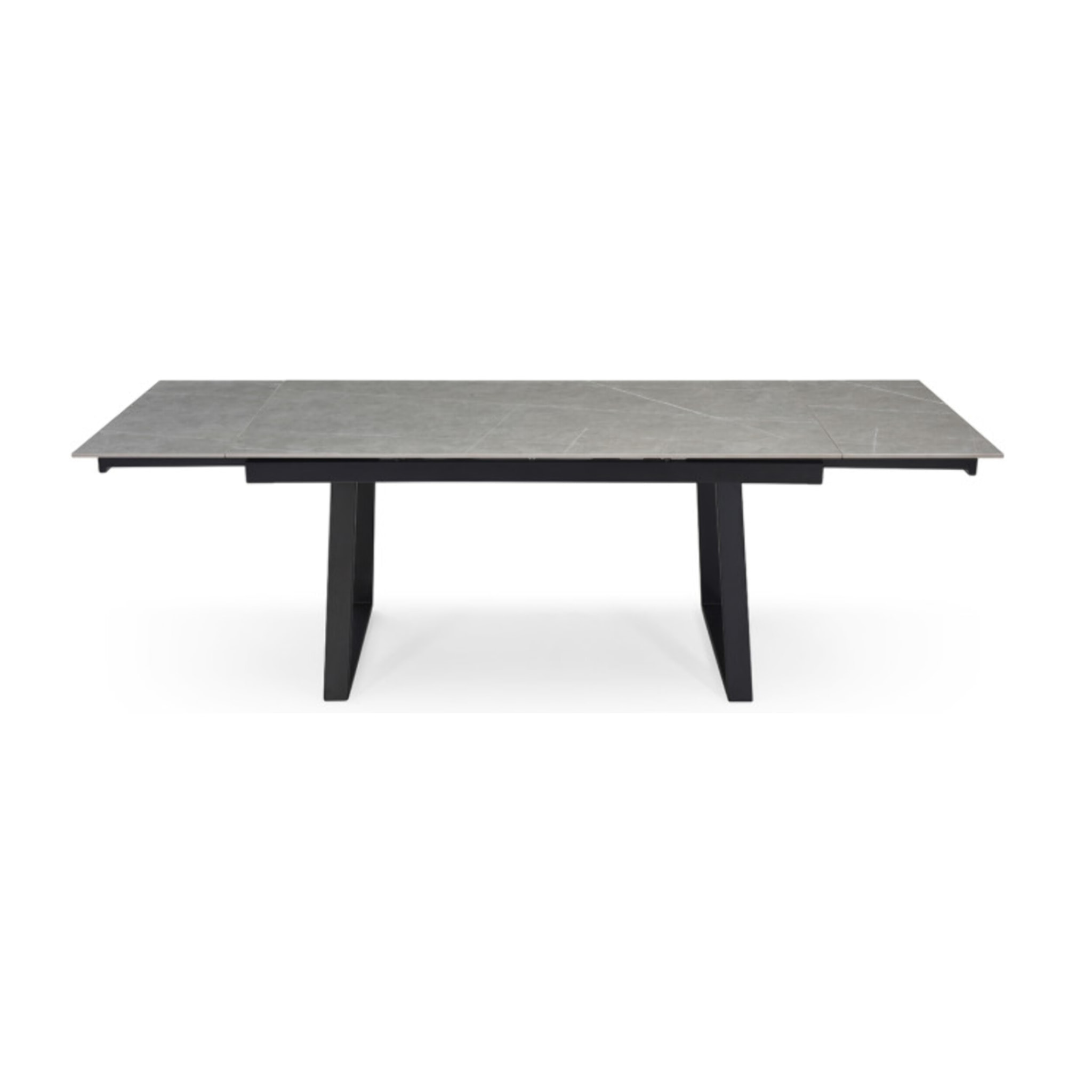 Table extensible céramique gris laqué 180/260cm pieds métal - UNIK