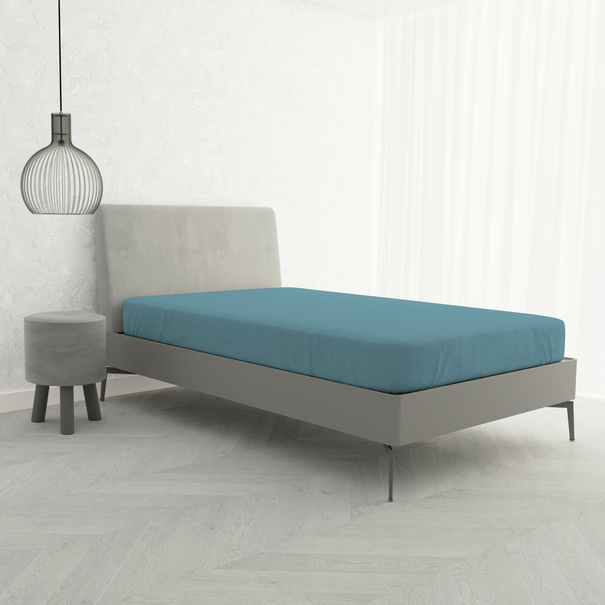 LENZUOLO SOTTO CON ANGOLI MAX COLOR, 100% COTONE MADE IN ITALY - PIAZZA E MEZZA