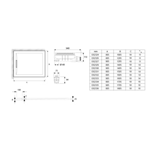 Receveur de douche antidérapant 150 x 80 Flight Pure rectangle blanc