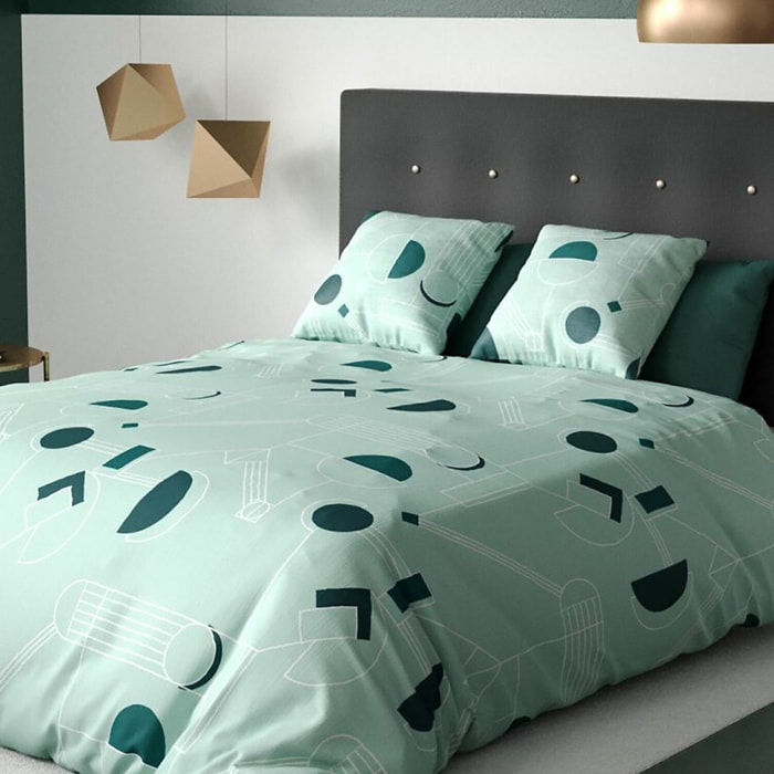 Parure housse de couette 3pcs avec taies oreiller 100%microfibre 60gsm hawak