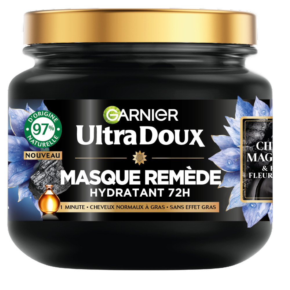 Lot de 6 - Garnier Ultra Doux Masque Remède Equilibrant Charbon Magnétique 340ml