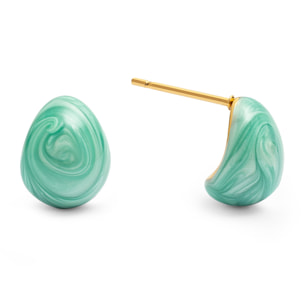 Orecchini Goccia Enamel Alea Acciao Placcato Oro