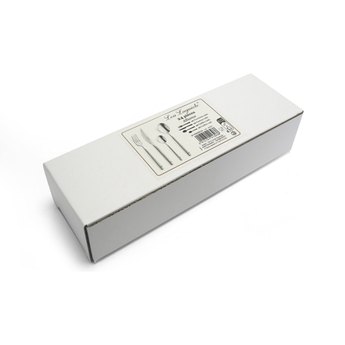 Alliance Inox - Set Kraft Lou Laguiole 24 posate con coltelli da bistecca