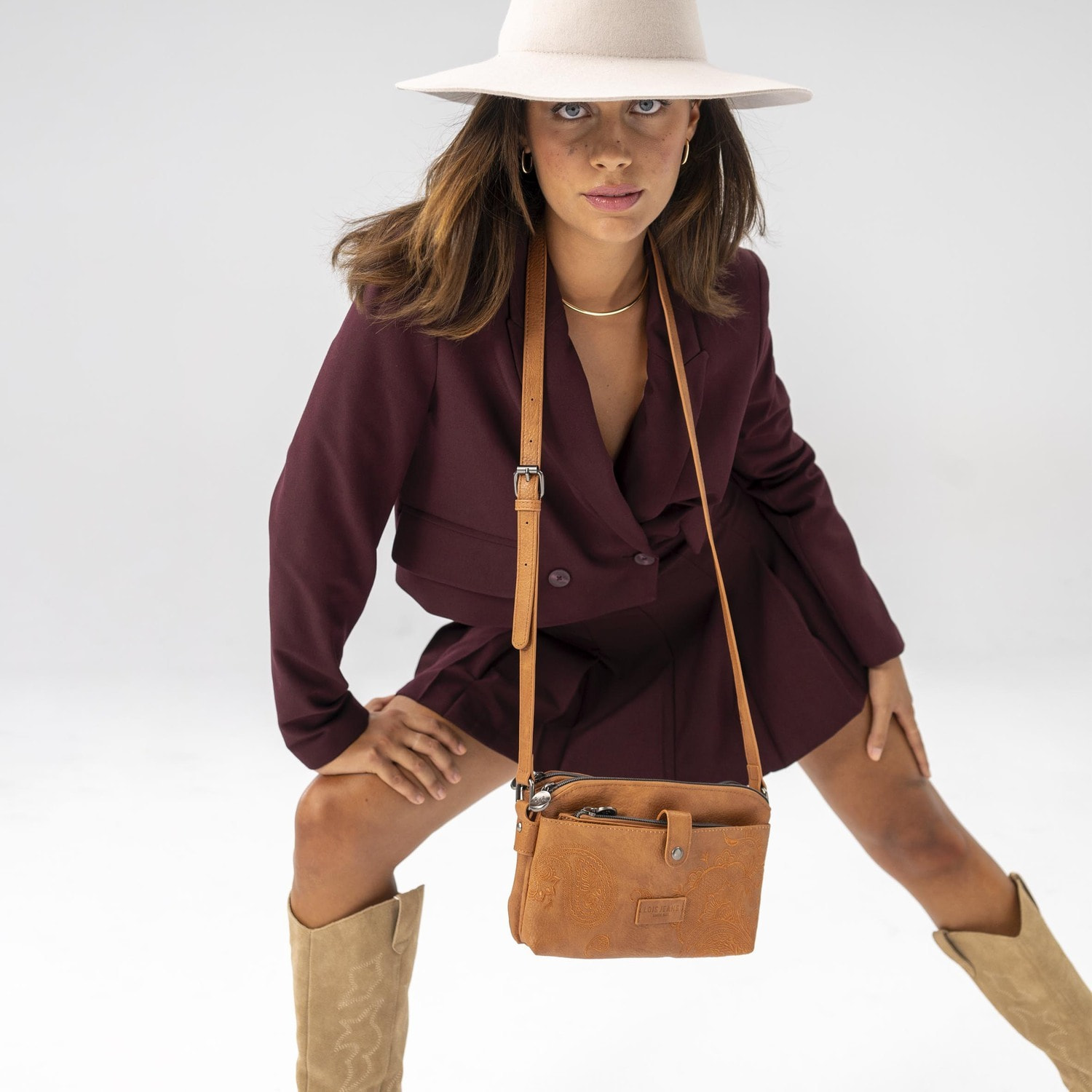 Bolso Bandolera Mujer Sint/Pu Lois Redwood Camel