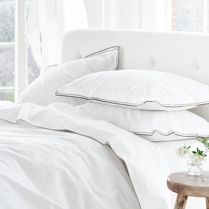 Housse de couette unie en percale de coton, ASTOR, Naturel