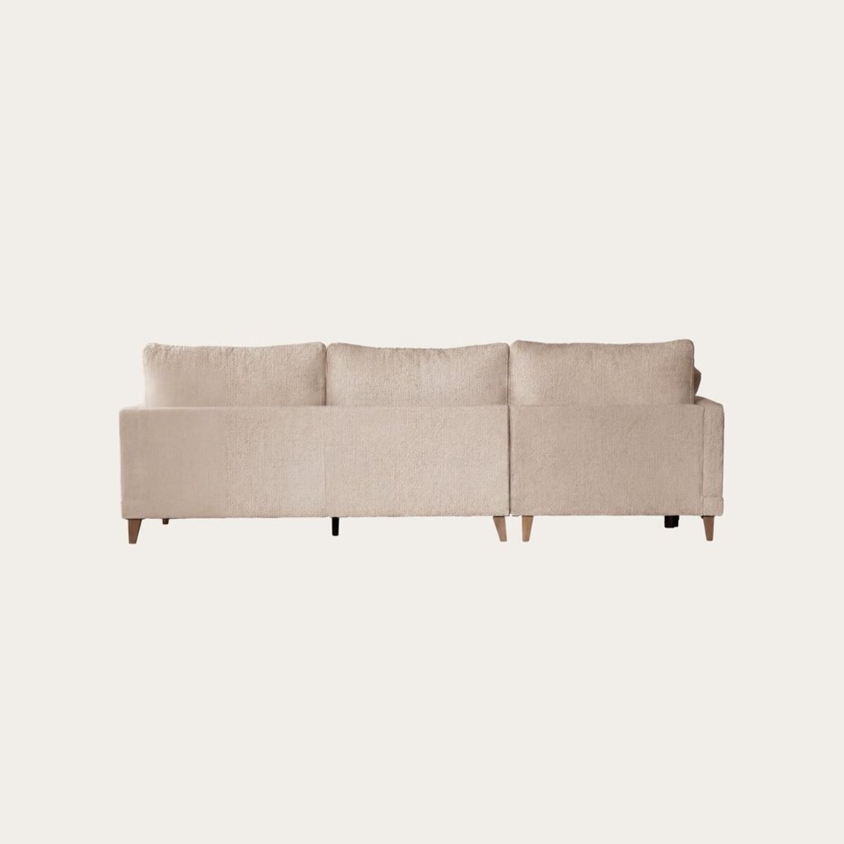 Canapé d'angle Dafne -textile, mousse pu, bois, panneau de particules-couleur beige 275 x 90 x 160 cm