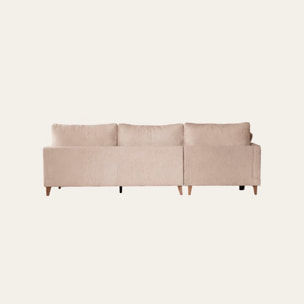 Canapé d'angle Dafne -textile, mousse pu, bois, panneau de particules-couleur beige 275 x 90 x 160 cm