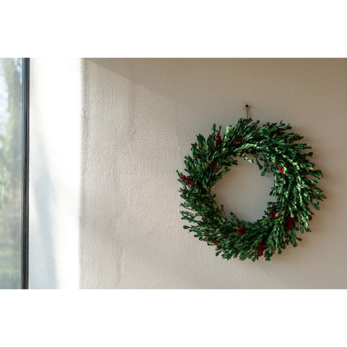 J-Line décoration couronne - plastique - vert - medium