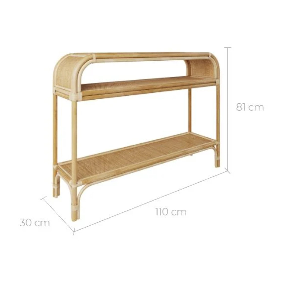 Console en rotin 2 étagères - Gaspy