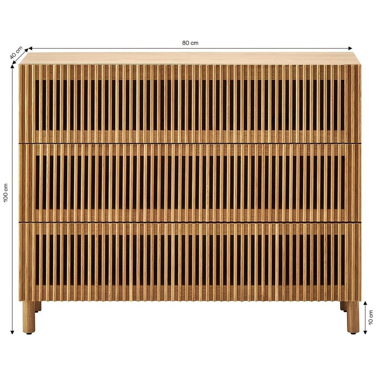 Commode 3 tiroirs en bois - UMEA