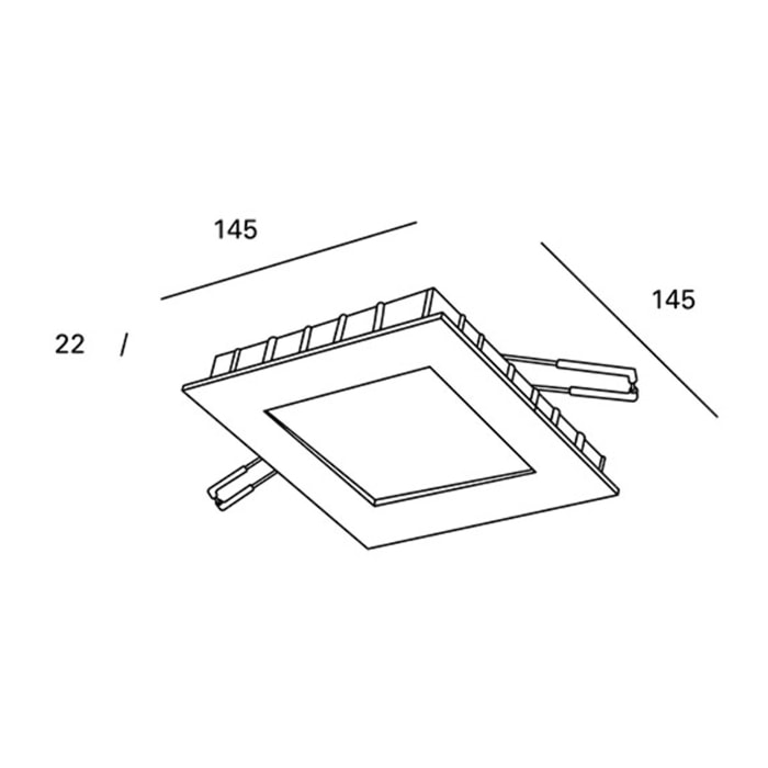 Forlight Easy Square downlight cuadrado con luz led blanco frío 6000K en color blanco