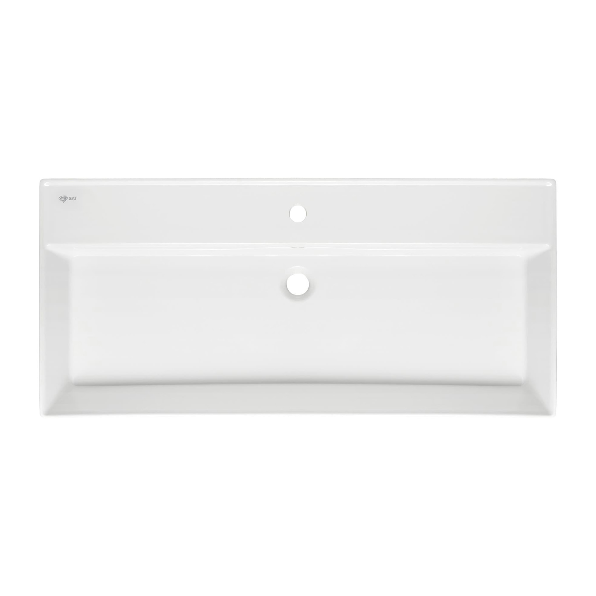 Vasque à poser 100,4 x 46,5 cm - blanc brillant - sans trop-plein - Infinitio SAT